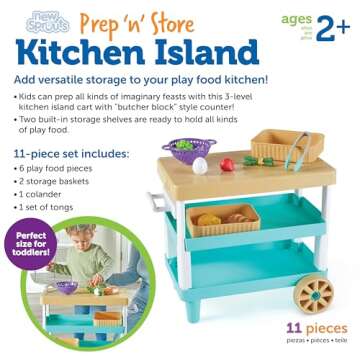 Learning Resources Prep ‘n’ Store Kitchen Island for Kids