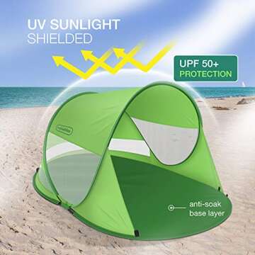 Multifun Beach Tent Pop Up Sun Shelter Easy Setup/Fold Sun Shade Canopy UPF 50+ Light Weight Outdoor...