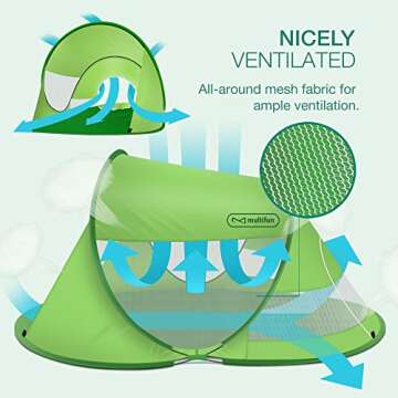 Multifun Beach Tent Portable Pop-Up Sunshade for All Outdoor