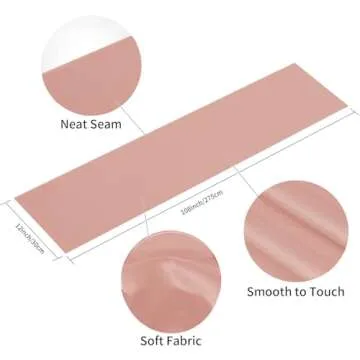 YUHX Pack of 10 Satin Table Runner 12 x 108 Inches Long, Rose Gold Table Runners for Wedding, Birthday Parties, Banquets Decorations（Rose Gold, 10 Pack）