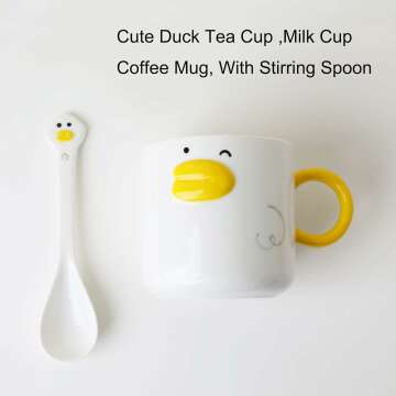 Cute Duck Coffee Mug - Fun 12oz Ceramic Tea Cup