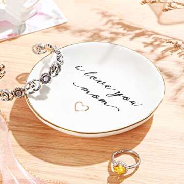 PUDDING CABIN Gifts for Mom from Daughter, for Mom Ring Dish I Love You mom Mom Birthday Gifts, Mom Gifts for Valentines Christmas Wedding Gifts