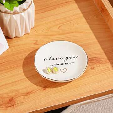 PUDDING CABIN Gifts for Mom from Daughter, for Mom Ring Dish I Love You mom Mom Birthday Gifts, Mom Gifts for Valentines Christmas Wedding Gifts