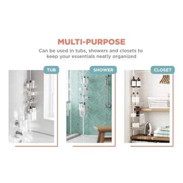 Versatile Zenna Home Tension Pole Shower Caddy