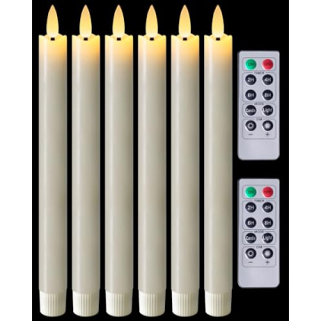 Homemory Waxy Flameless Taper Candles: Elegant Remote Controlled Lighting for Any Occasion