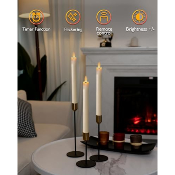 Homemory Flameless Taper Candles with Remote Timer