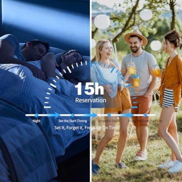 JINJUNYE Ice Maker Countertop 28Lbs/Day, 15H Timer, 9 Ice Cubes in 6 Mins, Self-Cleaning Portable Ice Makers 2 Size Bullet Cube, Ice Machine Maker with Scoop, for Home, Kitchen, Camping