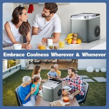 JINJUNYE Ice Maker Countertop 28Lbs/Day, 15H Timer, 9 Ice Cubes in 6 Mins, Self-Cleaning Portable Ice Makers 2 Size Bullet Cube, Ice Machine Maker with Scoop, for Home, Kitchen, Camping