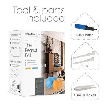 Milliard Peanut Ball Variety Pack - Approximate Sizes: Orange 23x12 inch (60x30cm) and Blue 31x15 inch (80x40cm) Physio Roll…