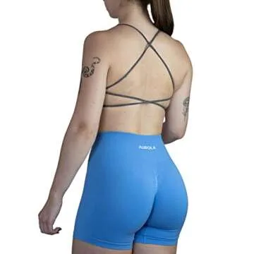 AUROLA Earth Workout Sports Bras Women Athletic Removable Padded Backless Strappy Criss Cross Light Support Gym Fitness Yoga Crop Bra