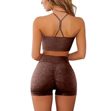 Stylish QINSEN Ribbed Yoga Outfit for Women