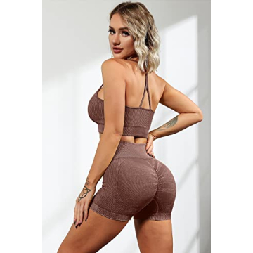 Stylish QINSEN Ribbed Yoga Outfit for Women