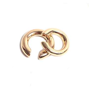 Fomissky-sisa Thick Ear Cuffs for Non Pierced Ears 2 Size Per Set, Unique Ear Cuff Conch Earrings Gold Plated Boho Jewelry