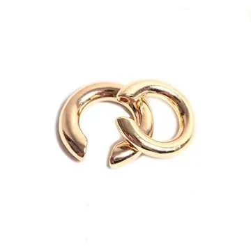 Fomissky-sisa Thick Ear Cuffs for Non Pierced Ears 2 Size Per Set, Unique Ear Cuff Conch Earrings Gold Plated Boho Jewelry