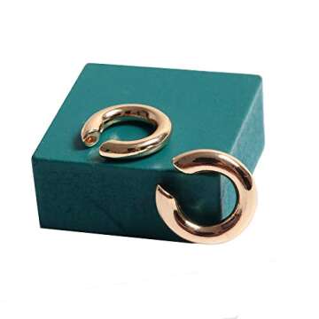 Fomissky-sisa Thick Ear Cuffs for Non Pierced Ears 2 Size Per Set, Unique Ear Cuff Conch Earrings Gold Plated Boho Jewelry
