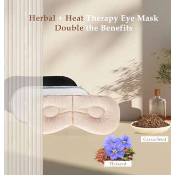Heated Eye Mask (2-Packs), TOPOINT Moist Warm Eye Compress Microwave with Flaxseed Cassia Seed, Weig...