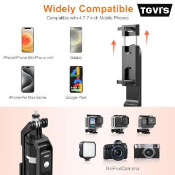71" Selfie Stick Phone Tripod, Extendable Phone Stand with Wireless Remote, 360°Rotating Portable Cell Phone Holder for Recording, Video, Compatible with iPhone, Android, Camera Gopro-TGVI'S
