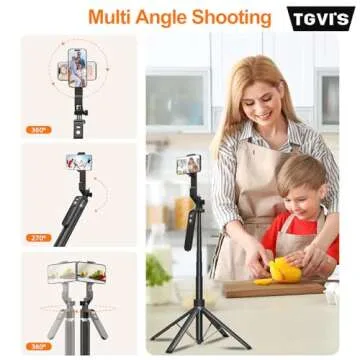 71" Selfie Stick Phone Tripod, Extendable Phone Stand with Wireless Remote, 360°Rotating Portable Cell Phone Holder for Recording, Video, Compatible with iPhone, Android, Camera Gopro-TGVI'S