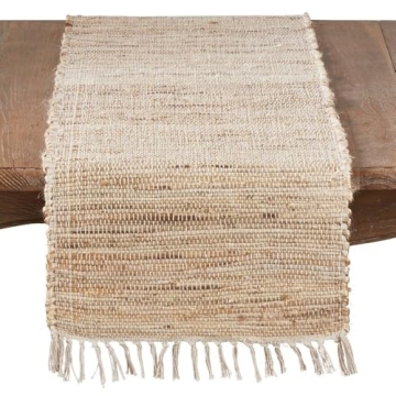 Frelish Decor Reversible Jute Cotton Table Runner 14"x72" for Dining and Celebrations