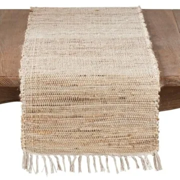 Frelish Decor Reversible Jute Cotton Table Runner 14"x72" for Dining and Celebrations