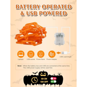 BEEWIN Halloween Chain Lights, 10.4FT, 175 LEDs for Parties