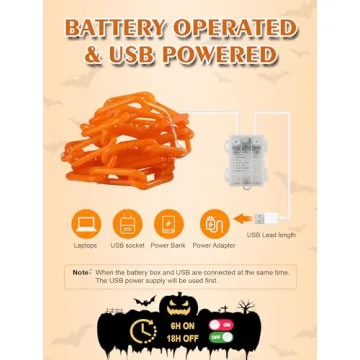 BEEWIN Halloween Chain Lights, 10.4FT, 175 LEDs for Parties