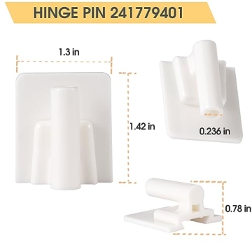 241779401 Refrigerator Door Hinge Pin Compatible with Frigidaire Electrolux Kenmore Refrigerator Door 1512662 AP4393564 AH2358752 EA2358752 PS2358752, Mullion, Upper or Lower Hinge Pin 1 Pack