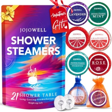 JoJowell Shower Steamers Aromatherapy - 21Pcs Shower Bombs Birthday Gifts for Women Essential Oil, N...