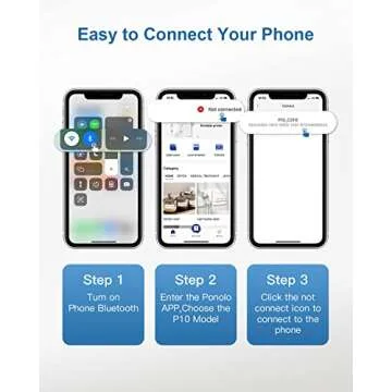 POLONO P10 Label Maker - Mini, Wireless & Versatile Printing