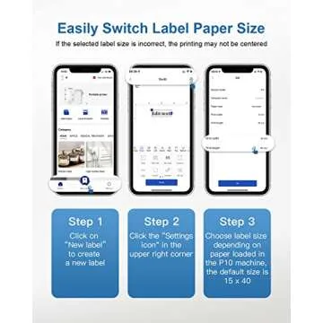 POLONO P10 Label Maker - Mini, Wireless & Versatile Printing