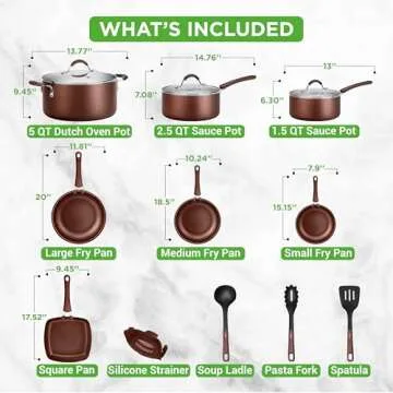 NutriChef 20-Piece Nonstick Kitchen Cookware Set