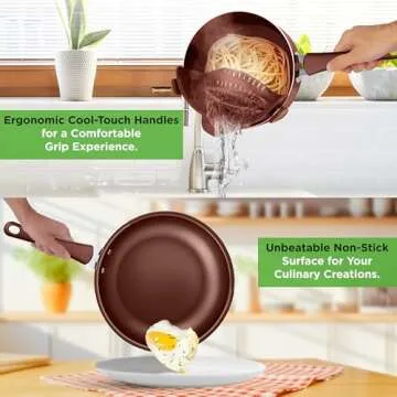 NutriChef 20-Piece Nonstick Kitchen Cookware Set