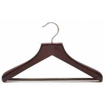 Only Hangers Petite Size Wooden Suit Hangers, Walnut Finish Box of (6)