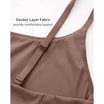 INLYRIC Women's Inbarely Bralettes Cami Bras No Underwire Wireless Seamless Unlined Comfort Sports Bra Brown Purple Large