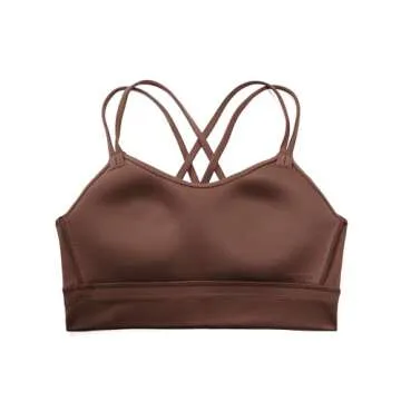 CRZ YOGA Womens Butterluxe Longline Sports Bra - Coffee Brown