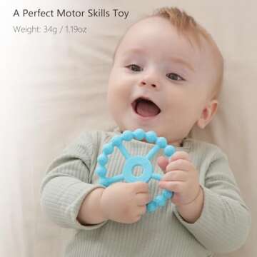 Colorful and Safe 3 Pack Ring Teether for Babies