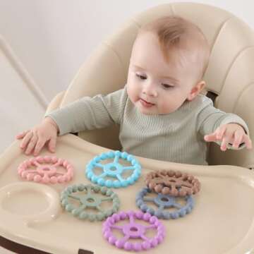Colorful and Safe 3 Pack Ring Teether for Babies