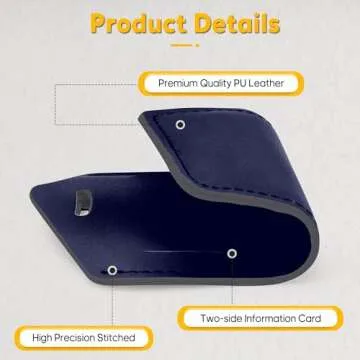 4 Pack Leather Luggage Travel Bag Tags by Travelambo (Deep Blue)