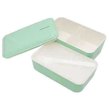 TAKENAKA Bento Bite Dual from, Eco-Friendly and Sustainable Japanese Style Bento Lunch Box (Peppermi...