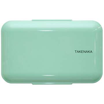 TAKENAKA Bento Bite Dual from, Eco-Friendly and Sustainable Japanese Style Bento Lunch Box (Peppermint)