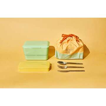 TAKENAKA Bento Bite Dual from, Eco-Friendly and Sustainable Japanese Style Bento Lunch Box (Peppermint)