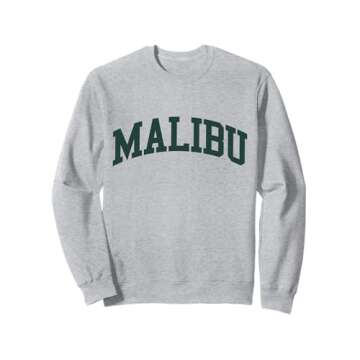 Varsity Style Malibu Sweatshirt Comfort Beach Vibes
