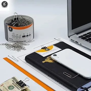 350 Pack Luxurecourt Paper & Binder Clips Set