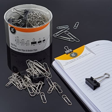 350 Pack Luxurecourt Paper & Binder Clips Set