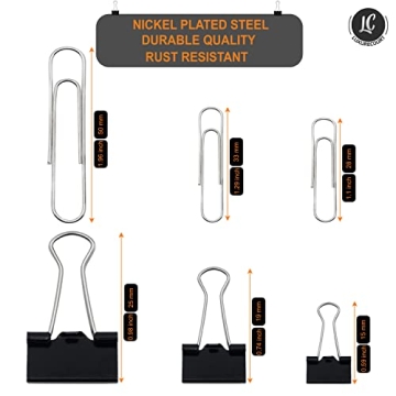 350 Pack Luxurecourt Paper & Binder Clips Set