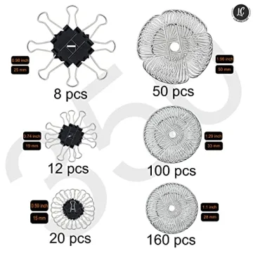 350 Pack Luxurecourt Paper & Binder Clips Set