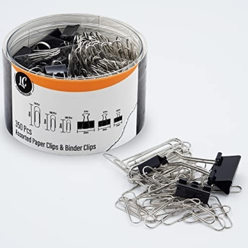 350 Pack Luxurecourt Paper & Binder Clips Set