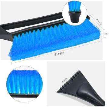 VOCAON 37'' Snow Brush and Ice Scraper for Car Windshield, Aluminum Extendable Snow Removal Tool for Car Window with Foam Grip for SUV Truck Auto Vehicle Winter Accessories - Blue