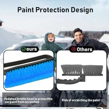VOCAON 37'' Snow Brush and Ice Scraper for Car Windshield, Aluminum Extendable Snow Removal Tool for Car Window with Foam Grip for SUV Truck Auto Vehicle Winter Accessories - Blue