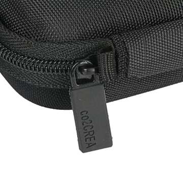 Hard Travel Case for Samsung T3 T5 Portable 250GB 500GB 1TB 2TB SSD USB 3.0 External Solid State Drives by co2CREA (Black Case + Inside Band)